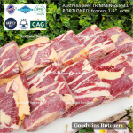 Australia BEEF TRIMMINGS 85CL daging sapi tetelan frozen GBP bulk carton pack +/- 28kg 50x33x18cm (price/kg)